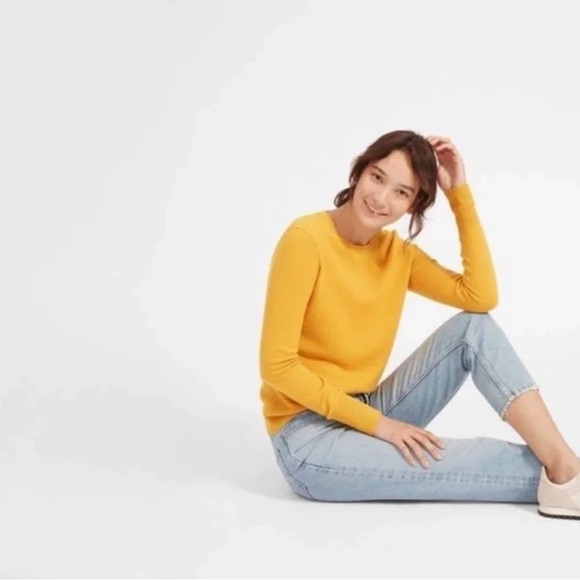 EVERLANE Cashmere Gold Crewneck Sweater XS - Picture 1 of 7